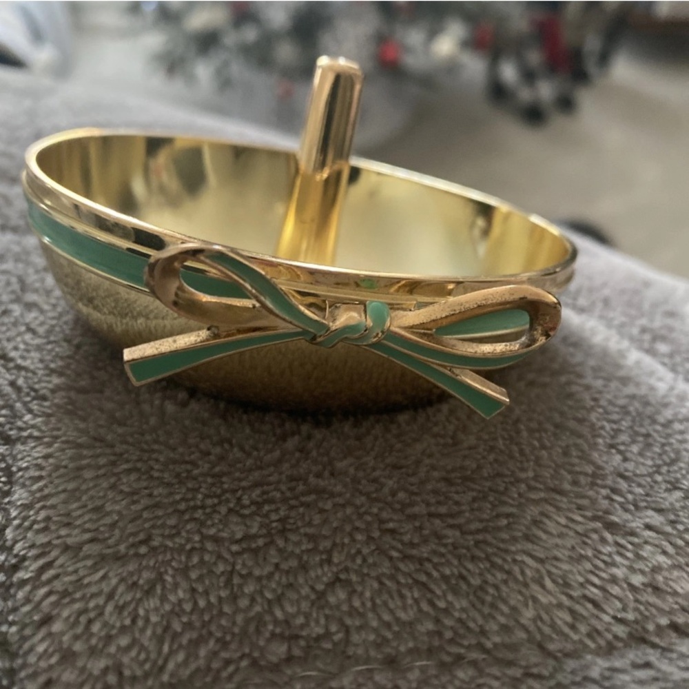 Kate Spade x Lenox Turquoise Blue Gold‎ Ring Holder Trinket Dish